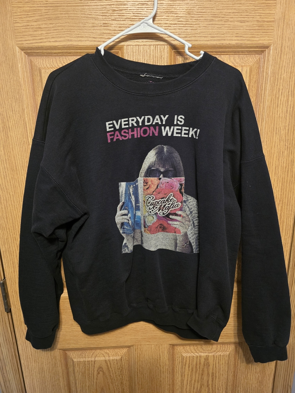 Cupcake Mafia Black Graphic Sweatshirt - Everyday Is Fashion Week Vogue 92